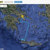 Nasza trasa: Chania (Kreta) - Gramvousa - Kleftiko (Milos) - Adamas (Milos) - Livadi (Serifos) - Loutra (Kithnos) - Poros - Perdika (Aigina) - Kalamaki (Ateny)